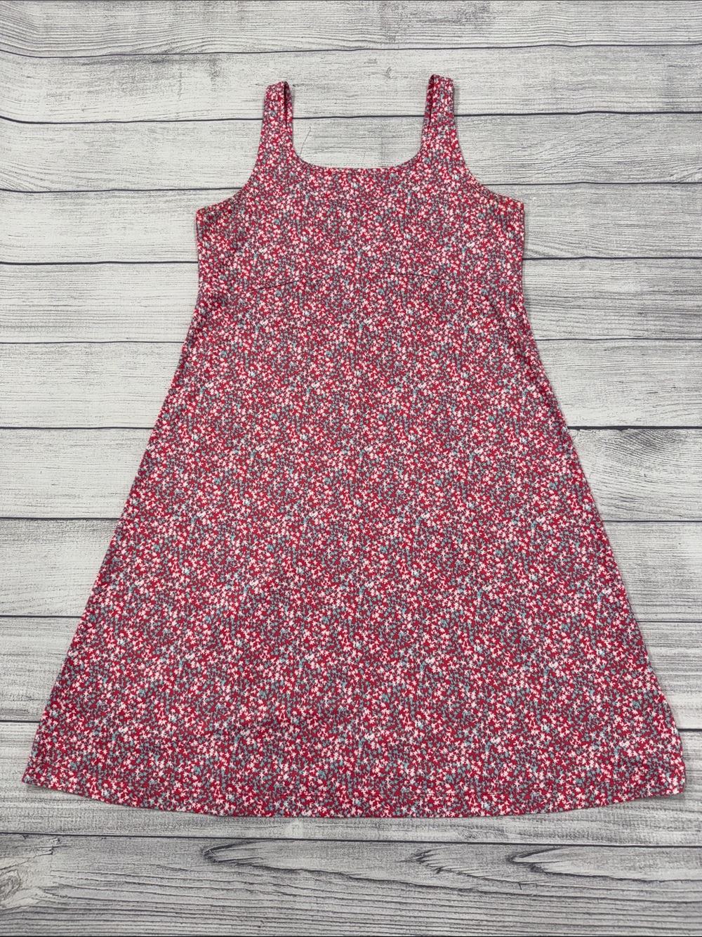 Columbia Omni-Freeze Red Floral Sleeveless Tank Dress Size Large